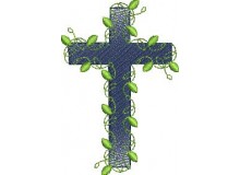 Stickdatei - Kreuz Ranken